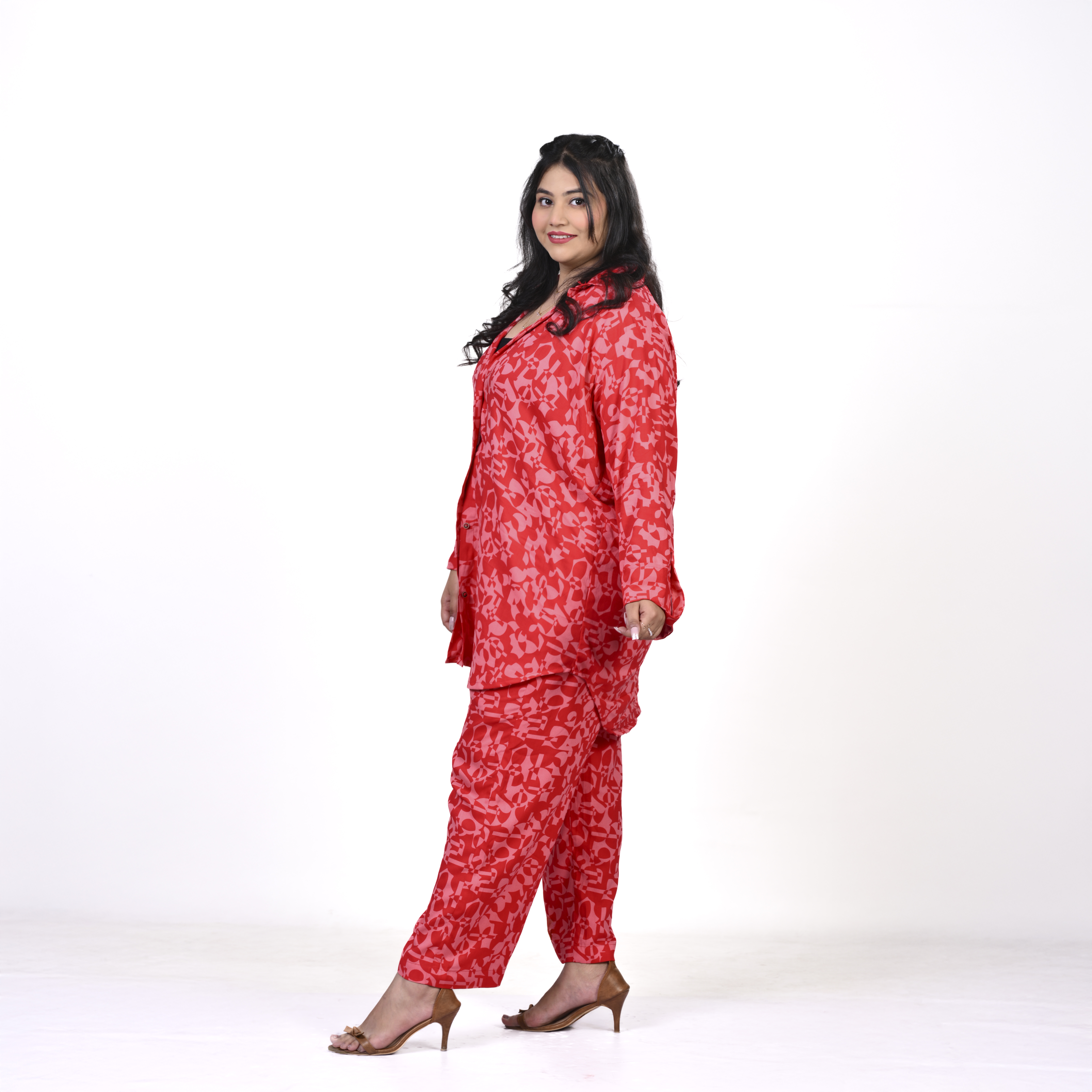 Red Bloom Co-ord Set